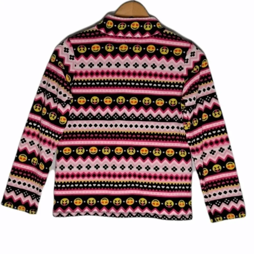The Children's Place Fleece Pullover Jacket Multicolored Emoji Large (10-12)